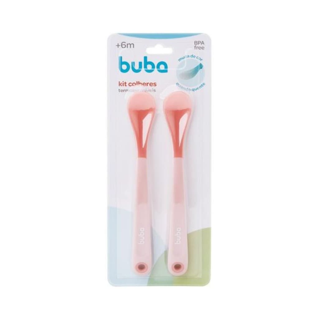 Kit 2 Colheres Termossensíveis Rosa Buba - Introdução Alimentar