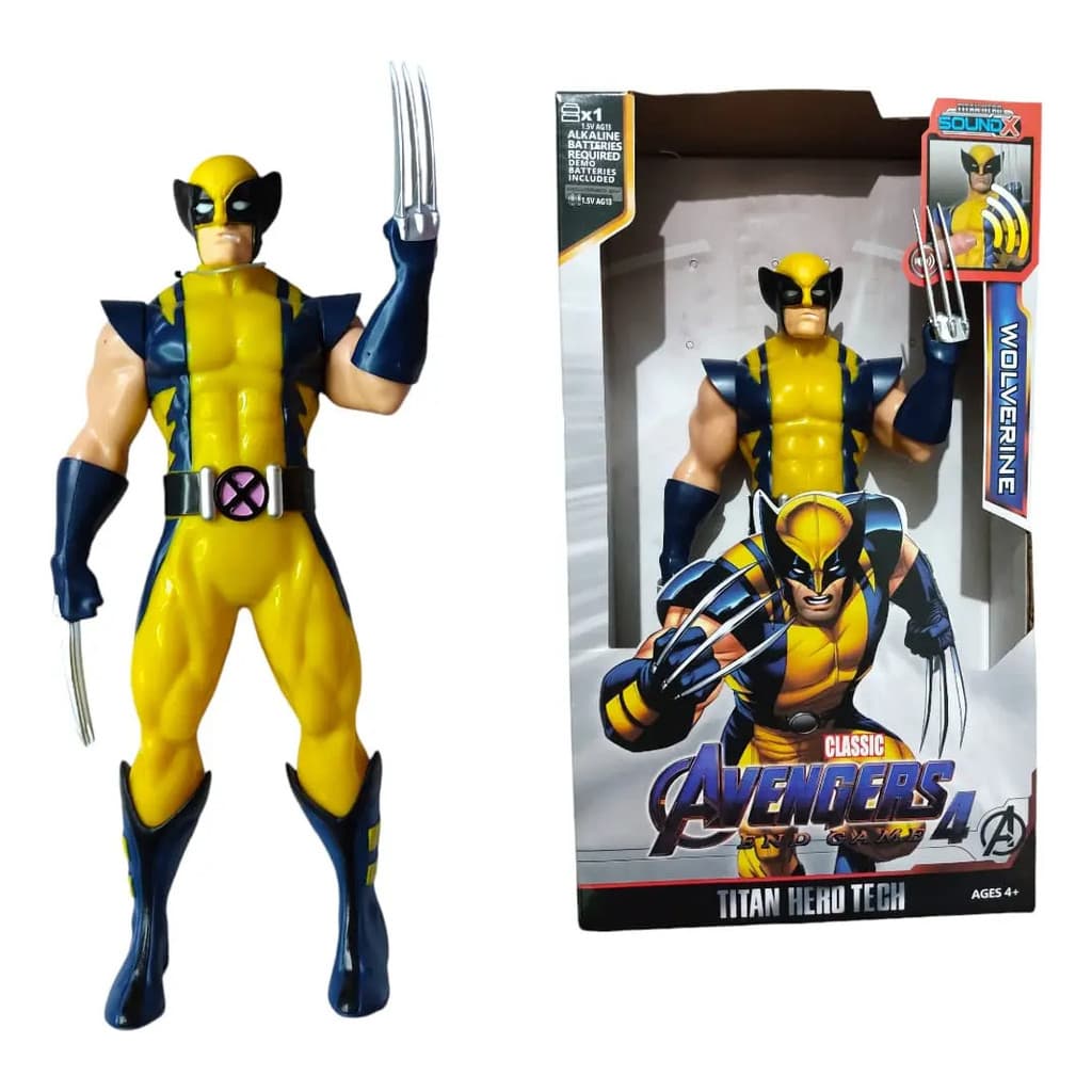 Boneco Wolverine 30cm  Com Som E Luz Brinquedo Infantil