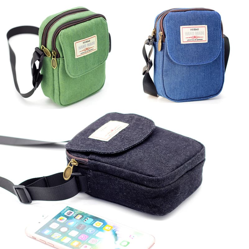 Bolsa pequena para celular feminina, bolsa de moedas transversal, verde, azul, preta, lona, Mini bolsa de ombro pequena,