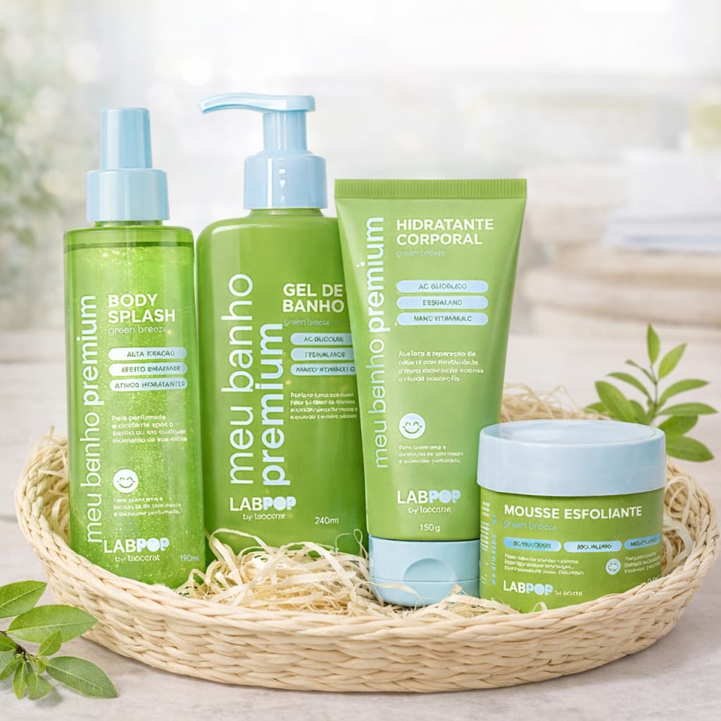 Kit Corporal Green Breeze 4 em 1: Hidratante + Esfoliante + Body Splash + Sabonete