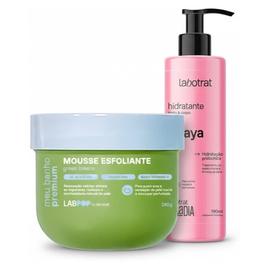 Mousse Esfoliante + Creme Hidratante Corporal Pitaya