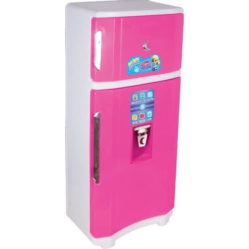 Geladeira Infantil Duplex Rosa Design Realista Portas Funcionais Brinquedo Educativo Diversao Criativa Meninas