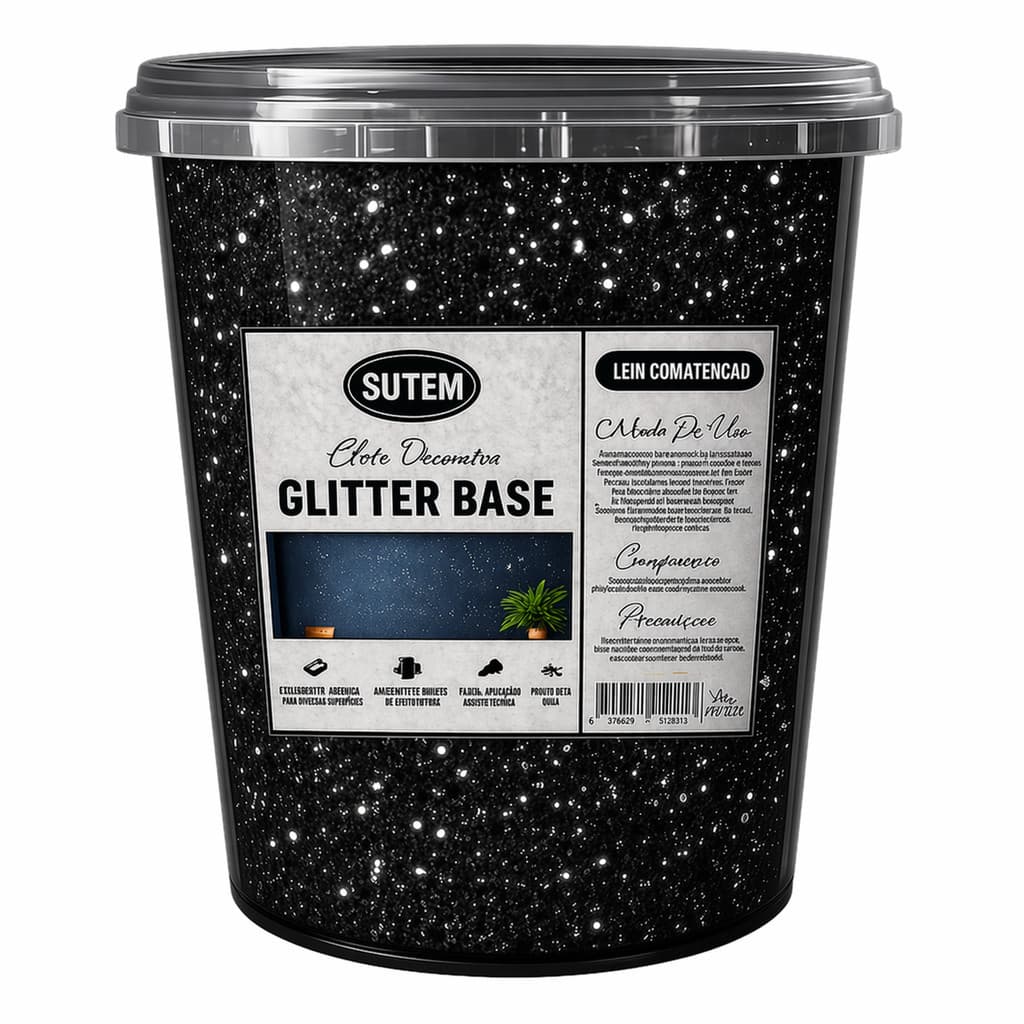 Efeito Glitter Impermeabilizante 500ml Prata Dark Preto Sem Fundo Proteção UV Parede SUTEM