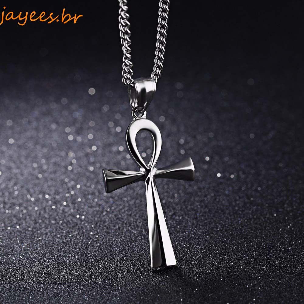 JAYEES Pingentes Ankh Cristos Crucifixo Religioso Clássico Vintage Jesus Joias Corrente De Aço Inoxidável