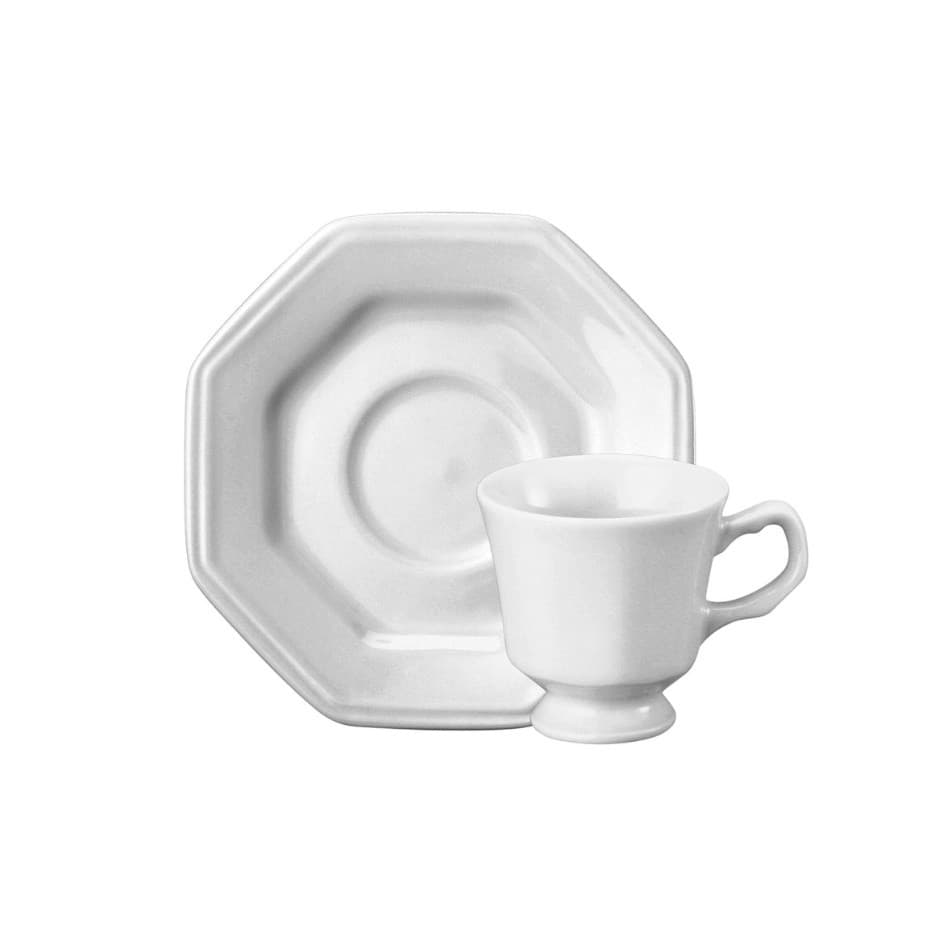 1 Xícara 60ml com 1 Pires Prisma Porcelana Schmidt