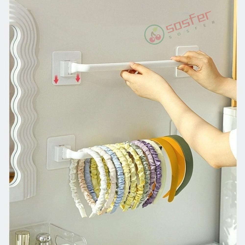 SOSFER Armazenamento De Faixa De Cabelo Auto , Grampo , Argola Elástico Montado Na Parede , Rack De Cabeça
