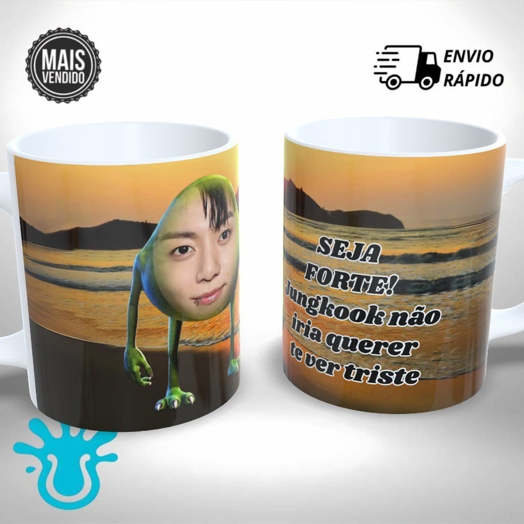 Caneca Personalizada Meme JungKook Não Fique Triste Presente Único e Criativo