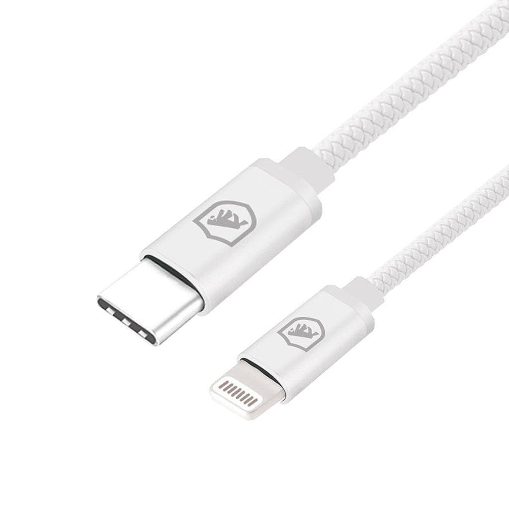 Gshield Cabo de Dados e Carregamento Rápido Symetric Lightning/Tipo C em Termoplástico Reforçado 1,5 Metros, Branco