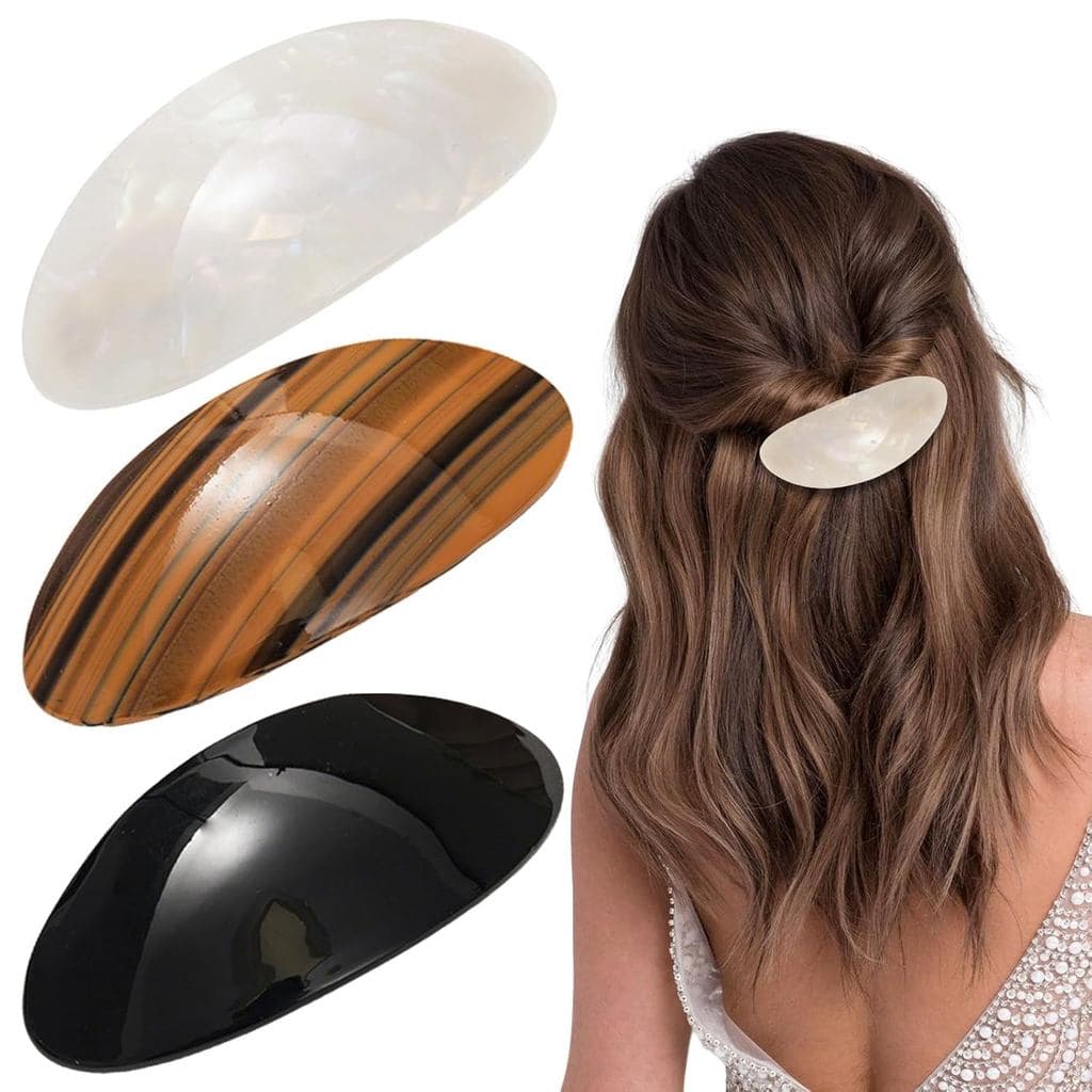 3 Pçs Oval Presilha De Cabelo Grandes Grampos Acetato Acessórios Presilhas Francesas Pino Para Mulheres Meninas Cabelos