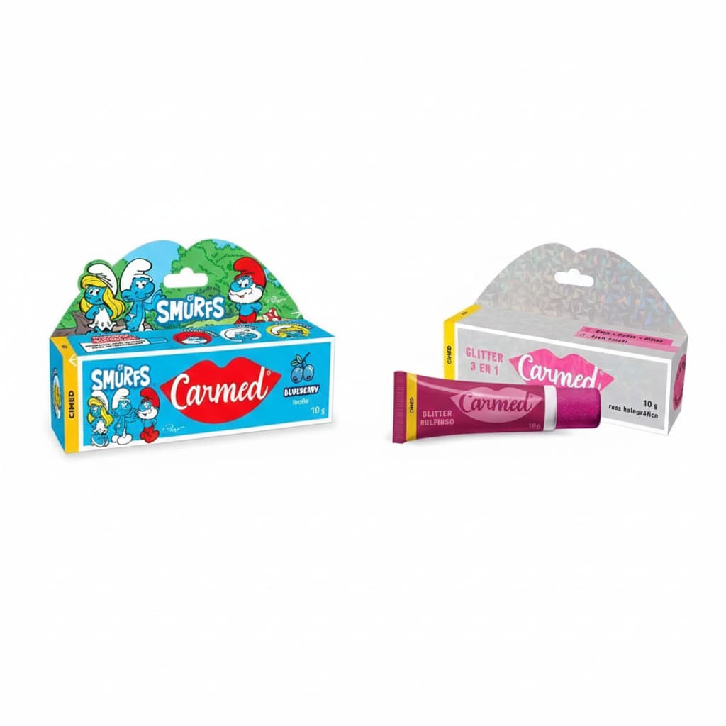 Kit com 2 hidratantes labial - Carmed - escolha a dupla perfeita para o seu Smurf