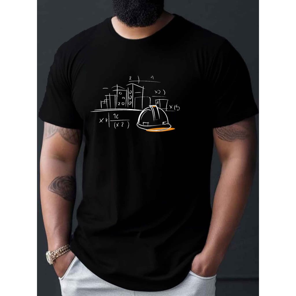 Camiseta Masculina Construção Engenheiro 100% Algodão Premiu