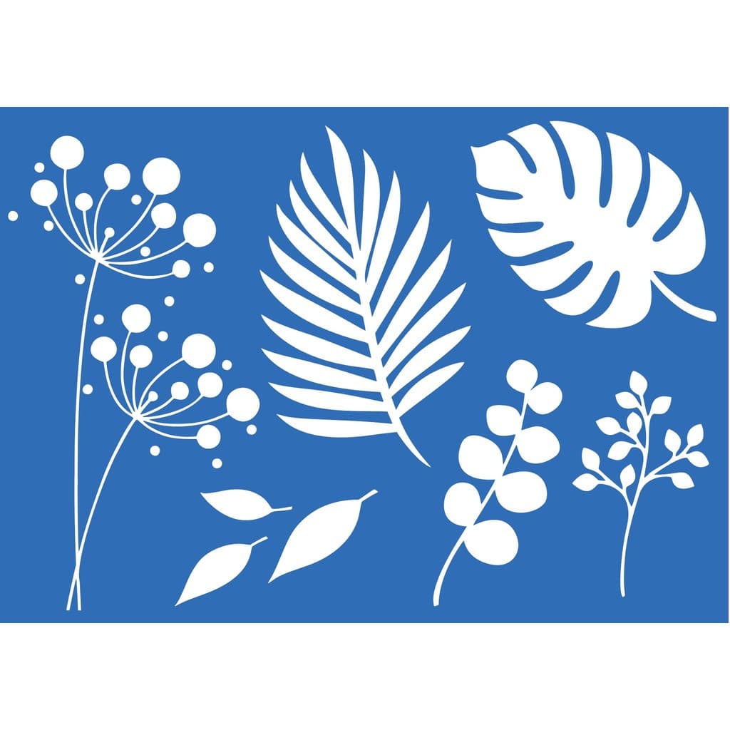 Stencil Folhagens Flores para artesanato pintura tecido decoração de cozinha pano prato parede