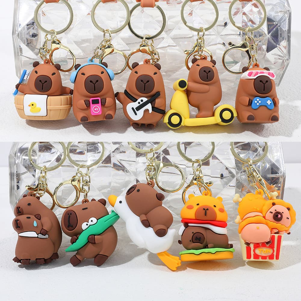 Novo Capybara Chaveiro Pingente Mochila Capivara Pequeno Boneca