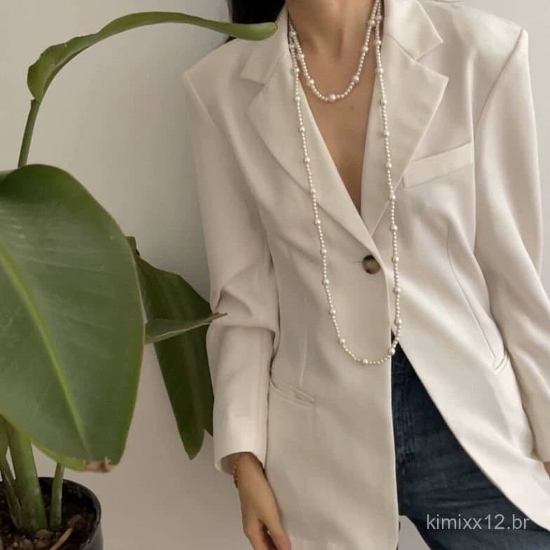Colar vintage de estilo francês, elegante, com contas e pérolas de vidro em camadas extra longas, com um toque inspirado