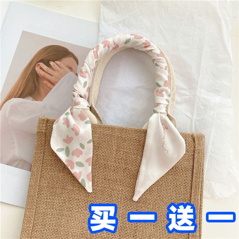 Estreito longo listrado lenço de seda gravata saco de renda alça gravata fita pequeno cachecol feminino decoração gravat