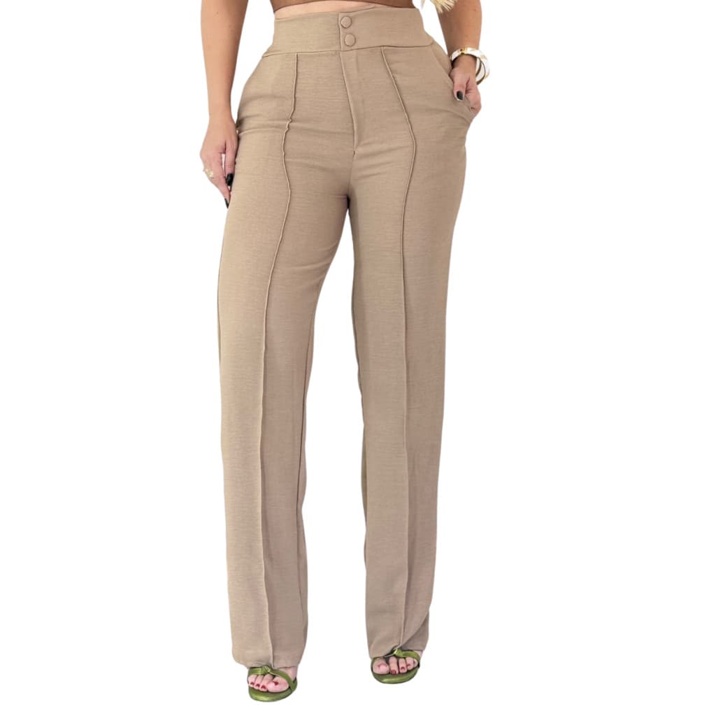 Calça Pantalona Feminina Alfaiataria Elegante MIIX_&_ SHOPPING