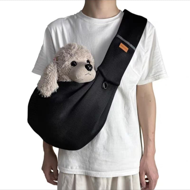Bolsa Canguru Transporte Pet Gato Cao Animal Malha Respiravel Tira de Ombro Tecido Confortavel Resistente