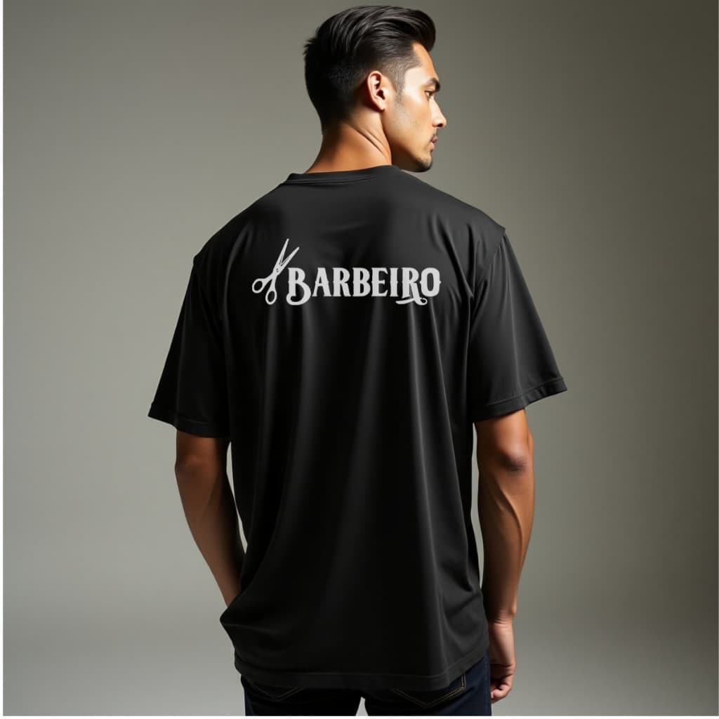 Camiseta Uniforme Barbeiro Escrito Camisa Profissão