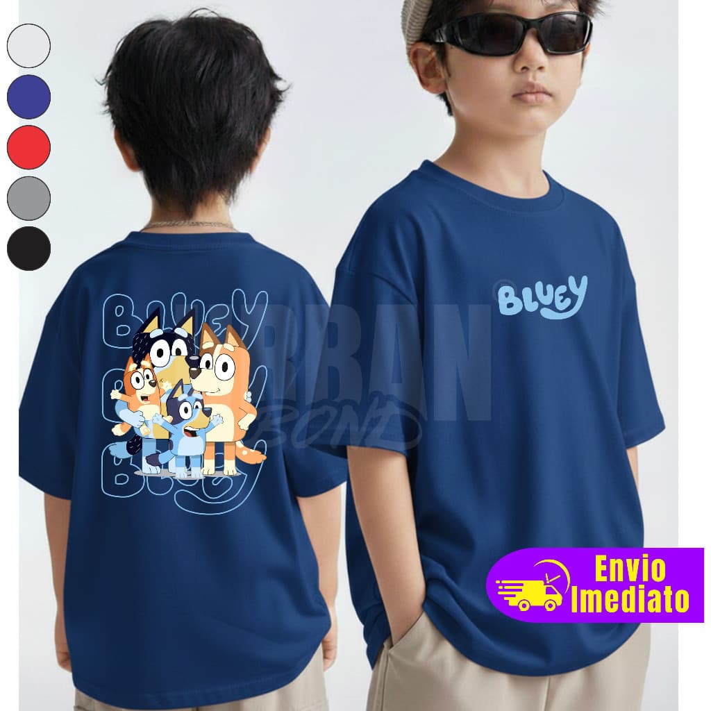 Camiseta Infantil Streetwear Familia Cachorro Malha 30.1 100% Algodão Bingo Camisa Juvenil
