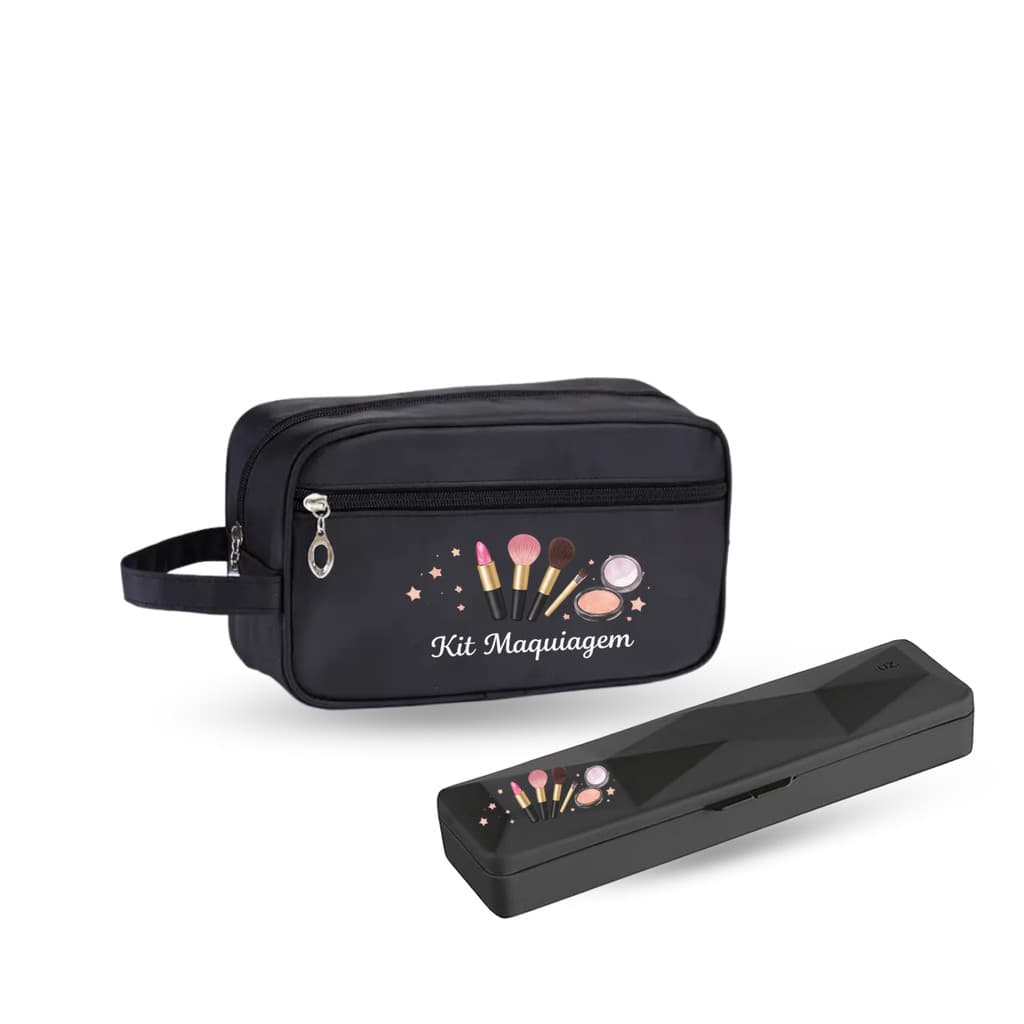 Necessaire Bolsa Maquiagem Impermeável com Estojo Portátil para Pinceis Viagem Trabalho