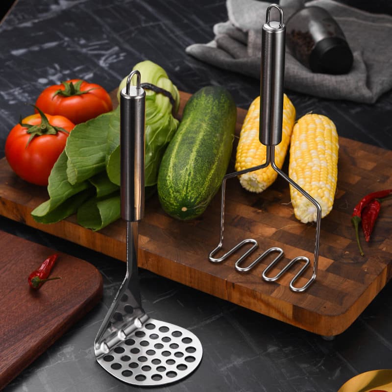 Prensa de batata em aço inoxidável, espremedor Manual, prensa de batata doméstica em forma de onda, aparelho de cozinha