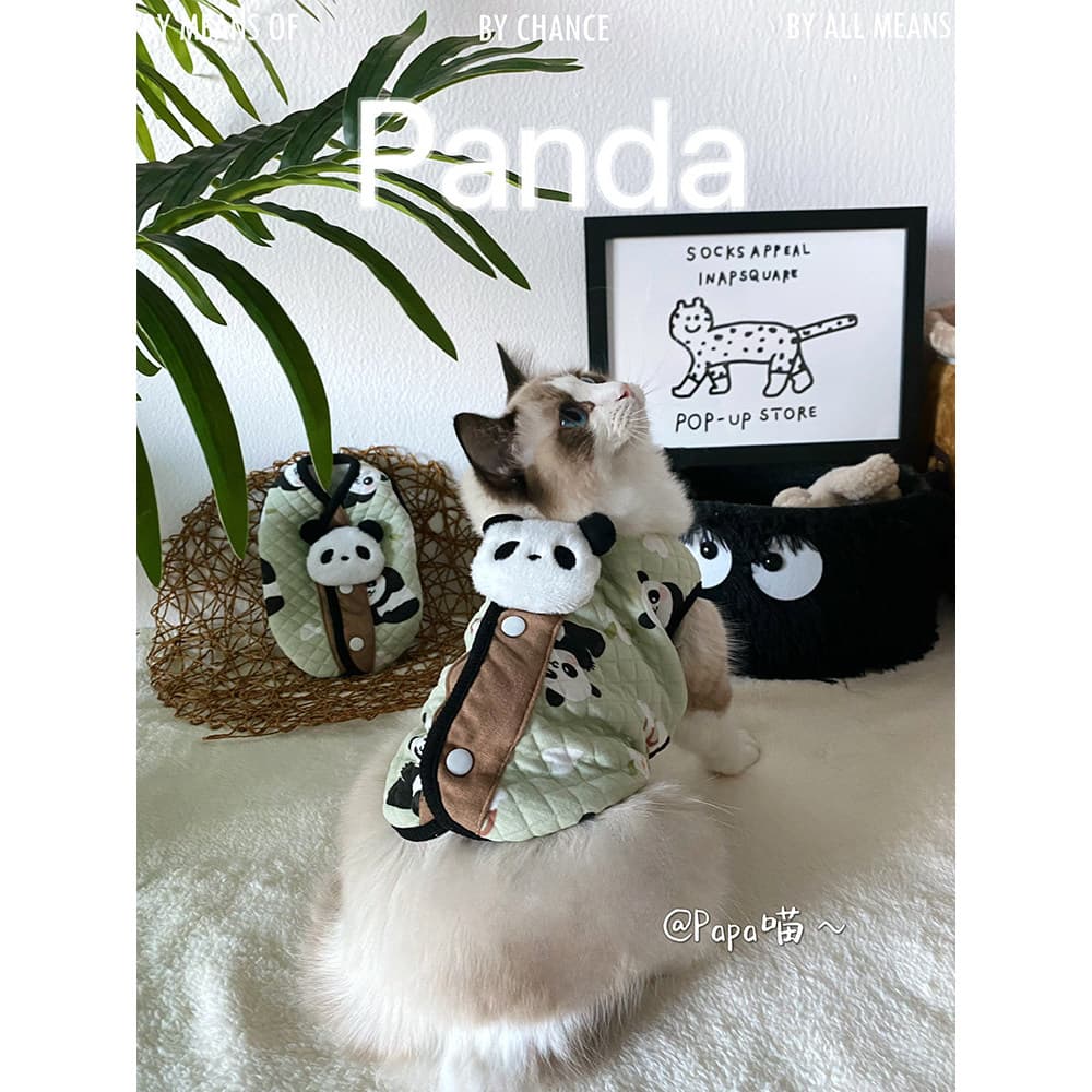 P PPM/cachorro gato roupas dos desenhos animados Panda boneca Cardigan outono inverno grosso acolchoado jaqueta pequena