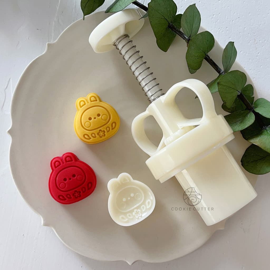 [Rolo Original] 20g Mini desenho animado flor de pêssego Dharma coelho ano novo molde de pastelaria Mid-Autumn Festival