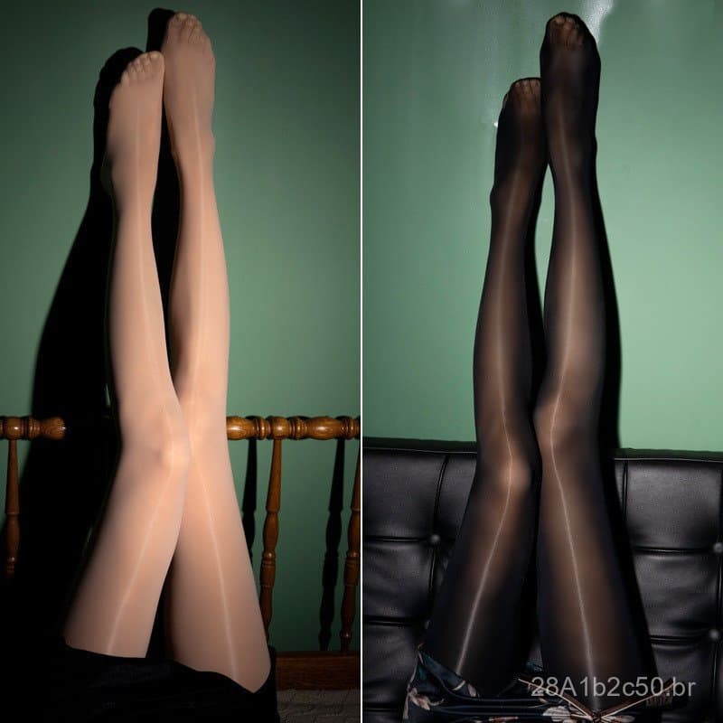 Meias de Seda Ultrafinas Aurora, Saia Justa, Meia-Calça com Efeito de Pernas Expostas, Meias Pretas Brilhantes, Meias Zh