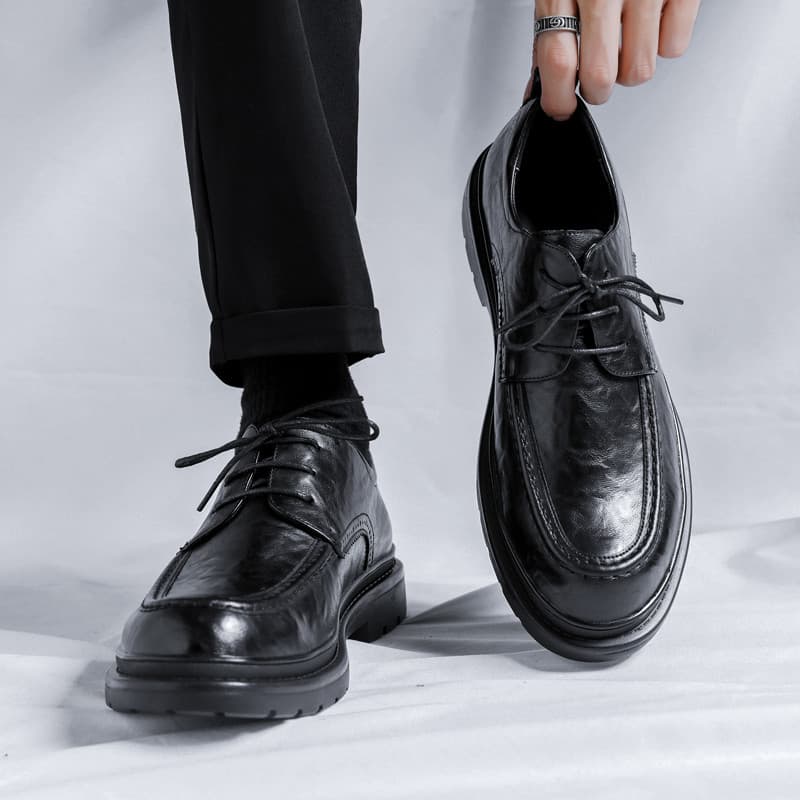 Sapatos de couro masculinos primavera negócios Formal Wear sola macia All-Match confortável Casual estilo britânico aume