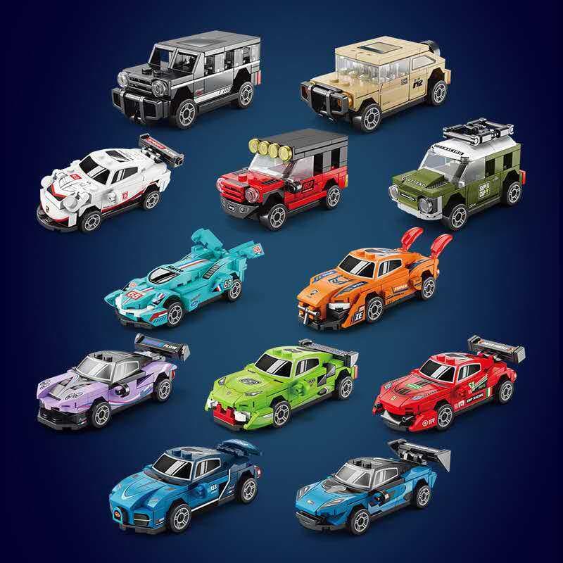 Bloco de Montar Carro com Retorno, Brinquedo Educativo para Interação entre Pais e Filhos