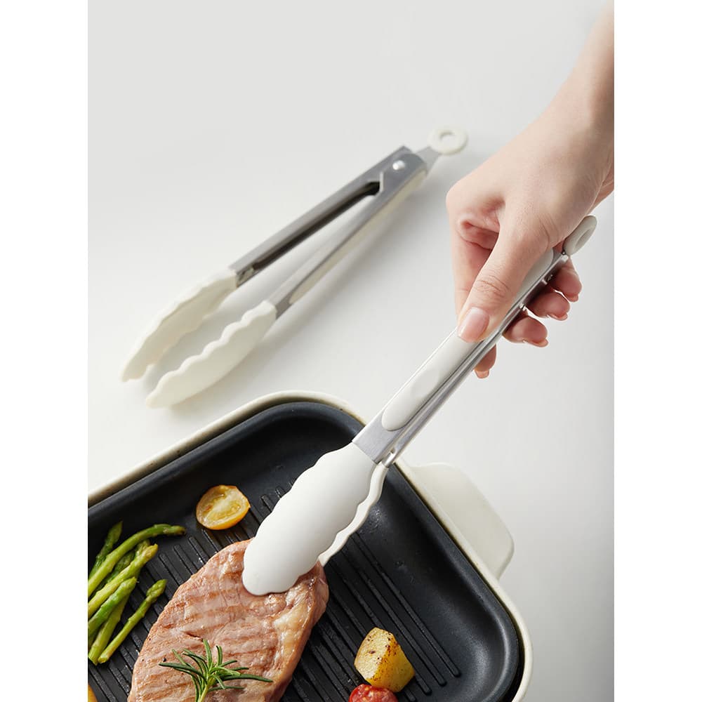 Pinça de churrasco estilo Mili, pinça de Silicone resistente a altas temperaturas, cozinha, fritura de alimentos, aço in