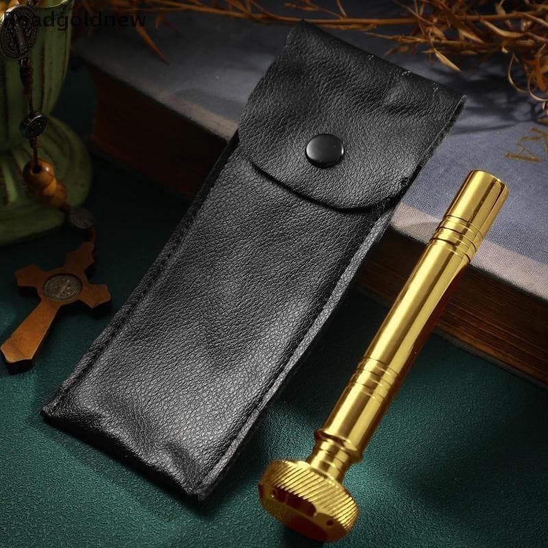 RGN Portátil Bolso Sprinkler De Água Benta Com Caso Couro Aspergillum Religioso Para Tradição Religiosa Igreja Casa Alta