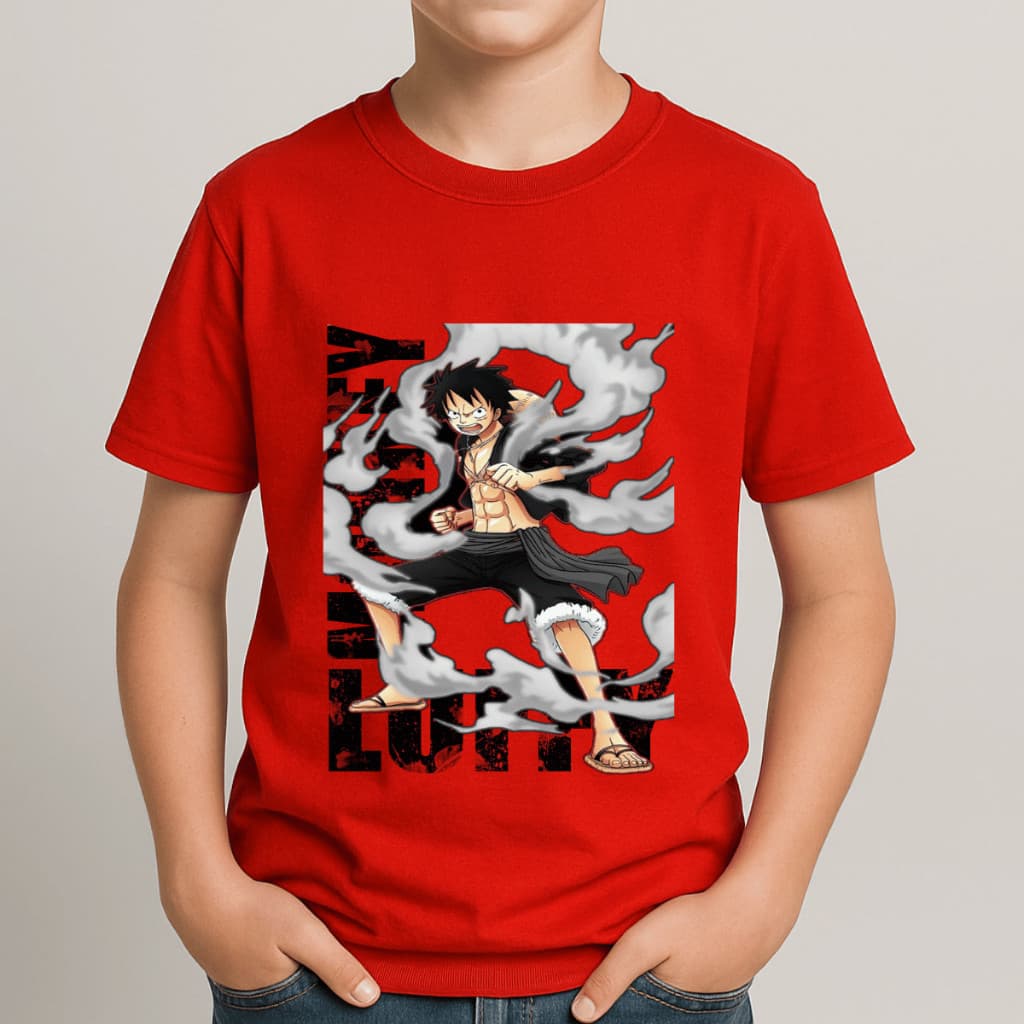 Camiseta Infantil Juvenil Menino Luffy One Piece 100% Algodão