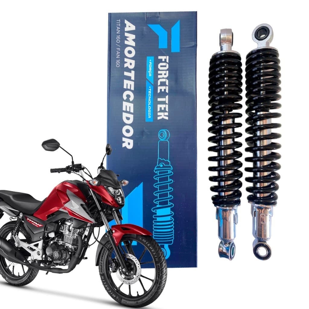 AMORTECEDOR MOTO HONDA TITAN 160 FORCE TEK FT1549 PAR 2 UNIDADES A PARTIR DE 2016