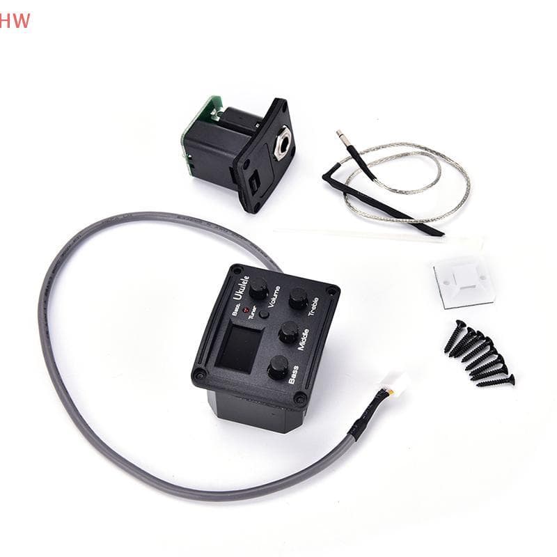 Ukulele Ukelele Piezo Captador Pré-Amplificador 3 Bandas EQ Equalizador Sistema Sintonizador Display LCD