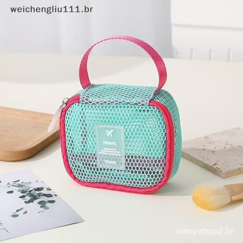 # weicheng Bolsas Para Chaves De Pequena Capacidade Bolsa Cosmética Transparente De Armazenamento De Malha Quadrada Mini