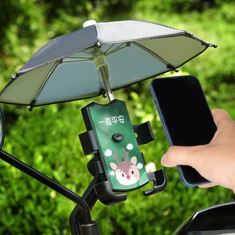 Com guarda-chuva bateria elétrica suporte do telefone do carro bonito suporte de navegação à prova de choque Takeaway Ri