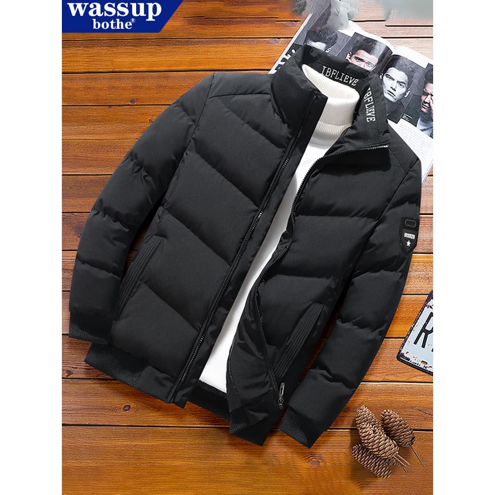Inverno gola alta para baixo jaqueta masculina 2026 novo estilo Casual preto acolchoado jaqueta engrossado quente à prov