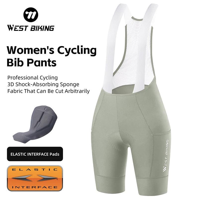 WEST BIKING Shorts de Ciclismo Femininos Altamente Elásticos com Almofada para Ciclistas, Shorts para Longas Distâncias,