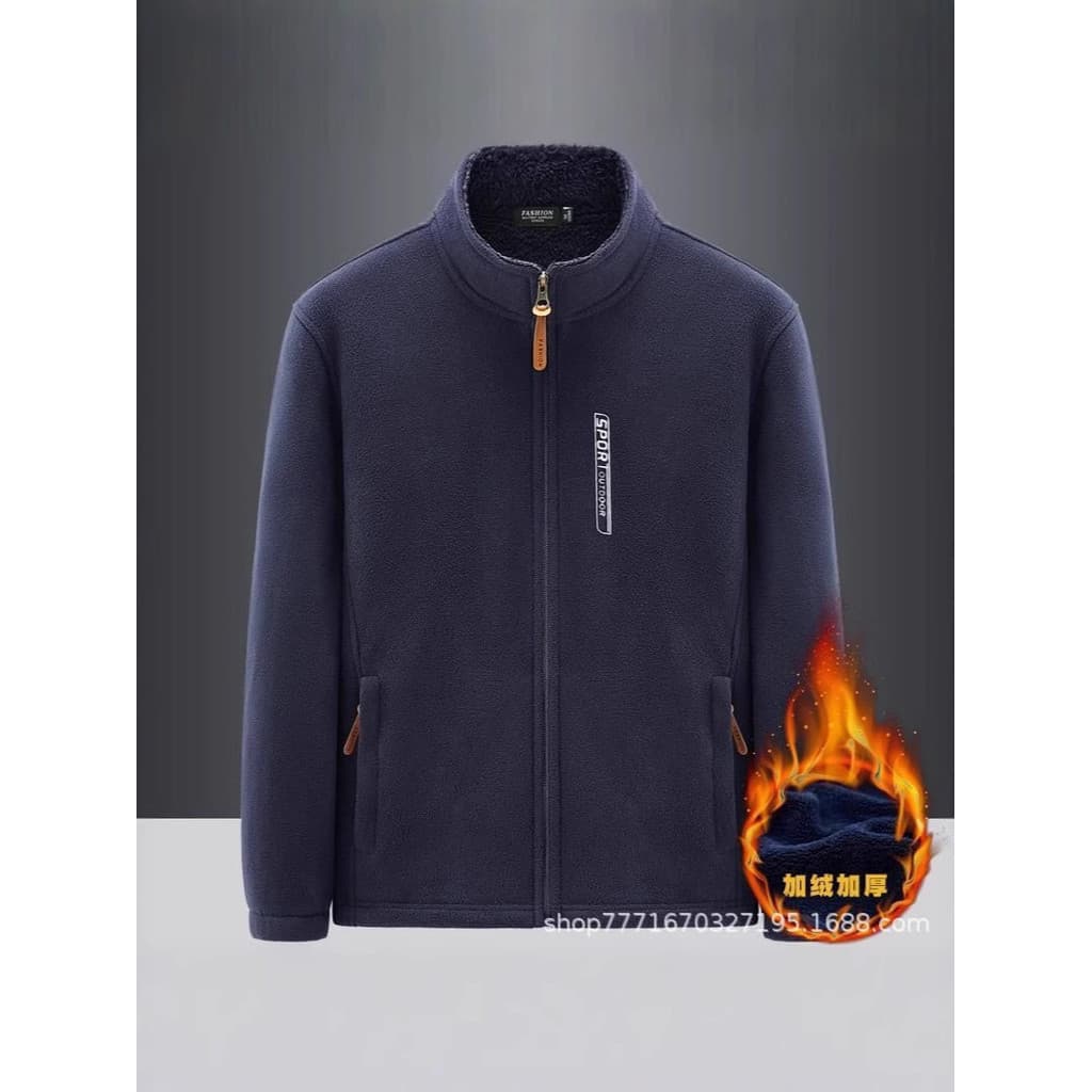 Polar velo grosso velo jaqueta masculina topo moletom jaqueta outono inverno esportes ao ar livre lazer jaqueta de lã go