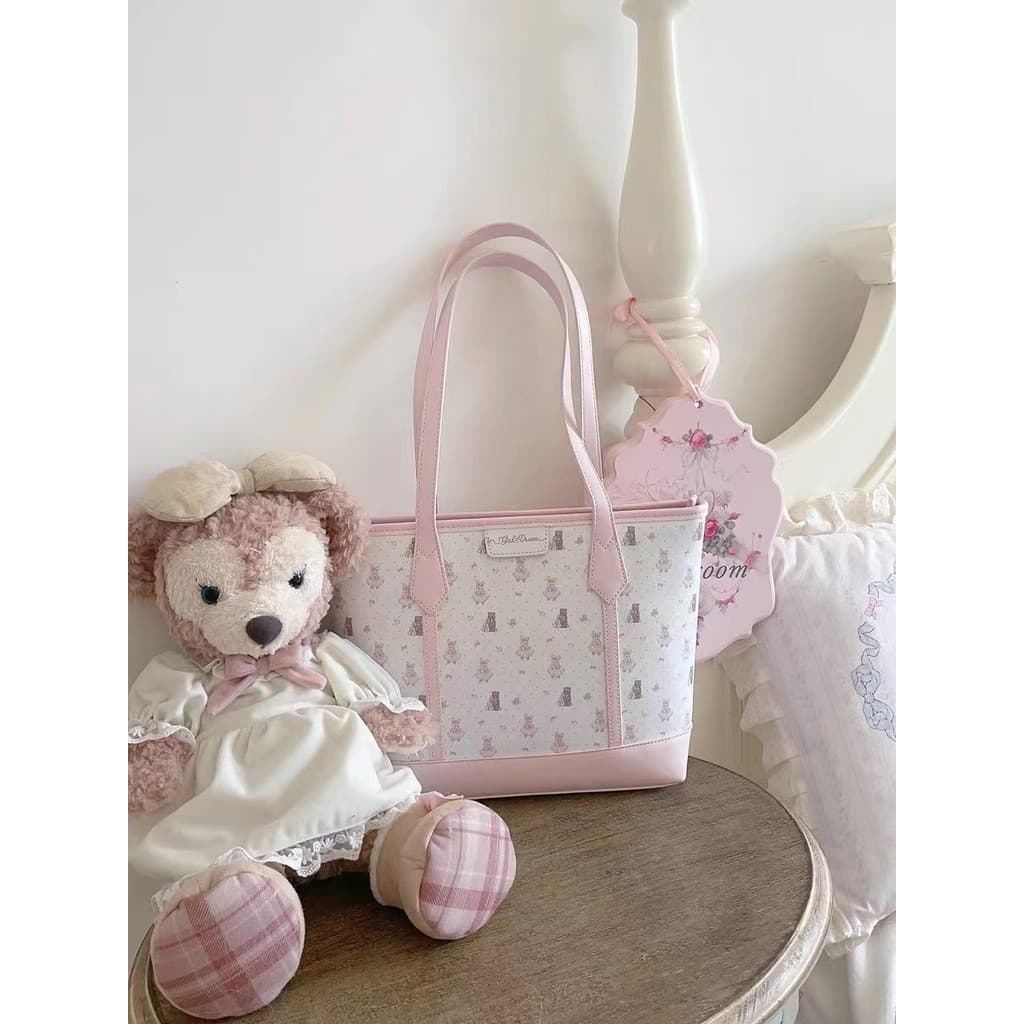 Bonito urso sacola feminina grande capacidade 2026 novo estilo bolsa feminina Commuter simples classe bolsa de ombro