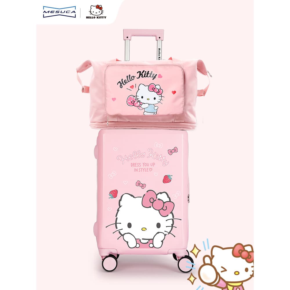 Mesca x Sanrio hellokitty Bagagem de alto valor 67 cm elegante e fofa de grande capacidade