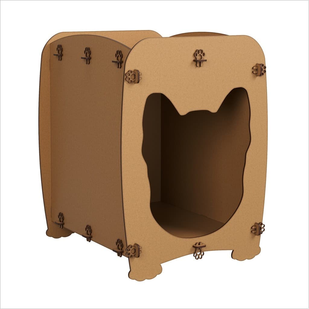 Mesa De Cabeceira Casinha Pet Dog 55 x 43 cm MDF Natural Ofertamo