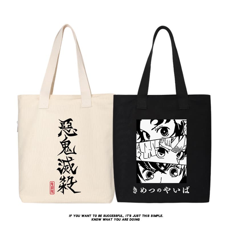 Bolsa escolar cos dor saco dos desenhos animados Anime bolsa de lona ombro mensageiro sacola de compras saco Demon Slaye