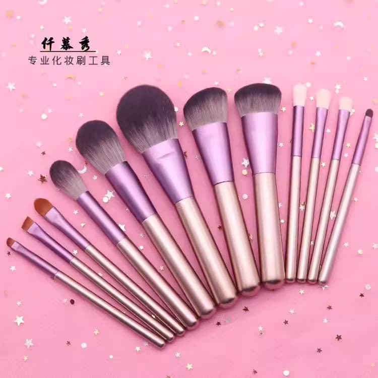 Pincel de maquiagem de uva pequena, 12 peças, conjunto Seiko, pincel de sombra, pó solto, Blush, corretivo, pincel de ma