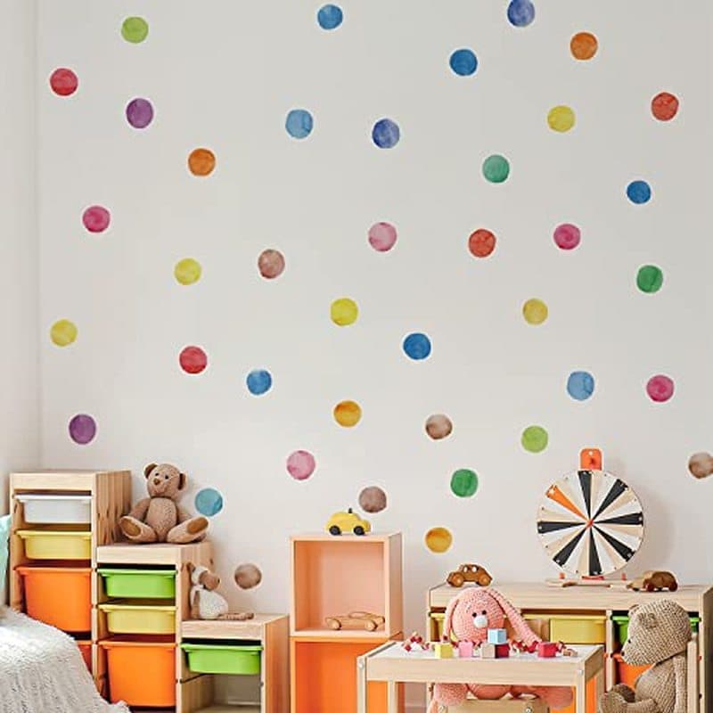 Decalques De Parede Boho Bolinhas 72 Peças , Removíveis Decoração De Quarto Infantil Murais De Vinil Faça Você Mesmo Dec