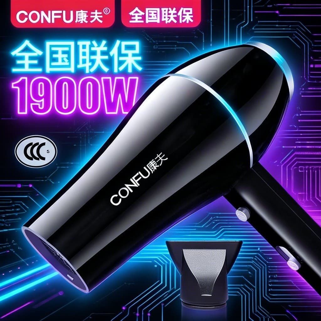 Secador de cabelo confortável Secador de cabelo doméstico quente e frio não machuca o cabelo Vento alto 1900W Temperatur