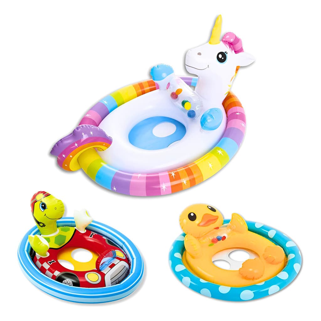 Boia Bote Bichinhos Com Assento Infantil Para Piscina Intex