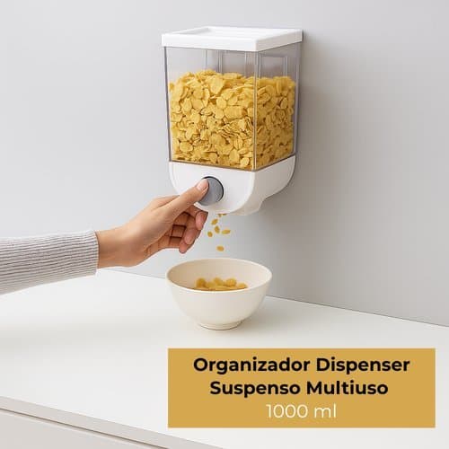 Dispenser Organizador Suspenso Multiuso 1000ml P/ Banheiro Porta Alimentos Cozinha Ambiente Pratico