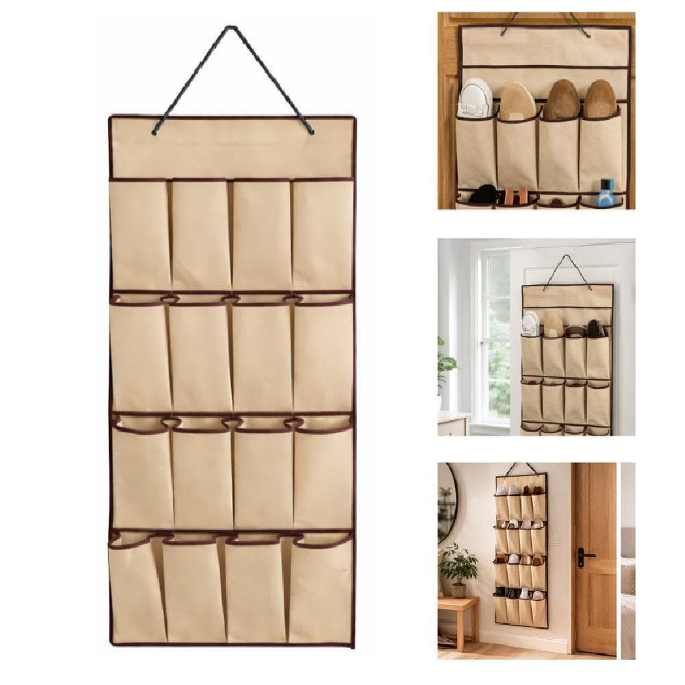 SAPATEIRA DE PORTA VERTICAL 16 DIVISORIAS ORGANIZADOR PAREDE GUARDA ROUPA TENIS CALCADOS REFORCADA